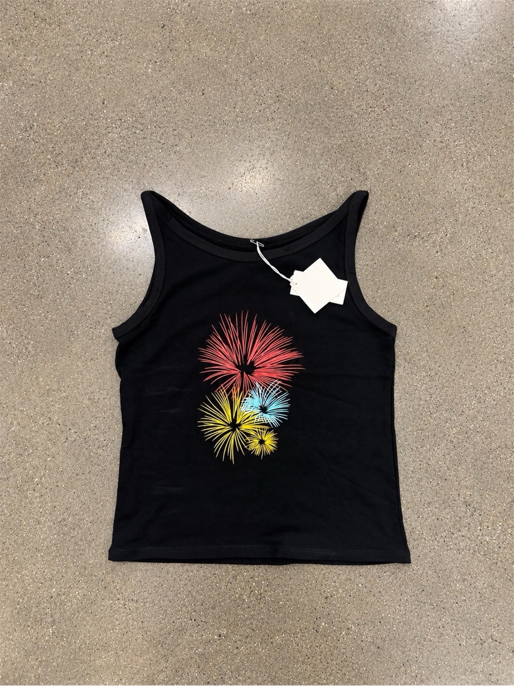Y2K Floral Firework Print Sleeveless Tank Top